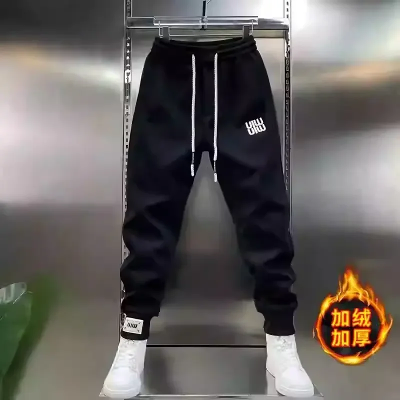 

Новые модные ленивые осенне-зимние новые бархатные мужские повседневные брюки с буквами, темпераментные, универсальные, японский минималистский стиль