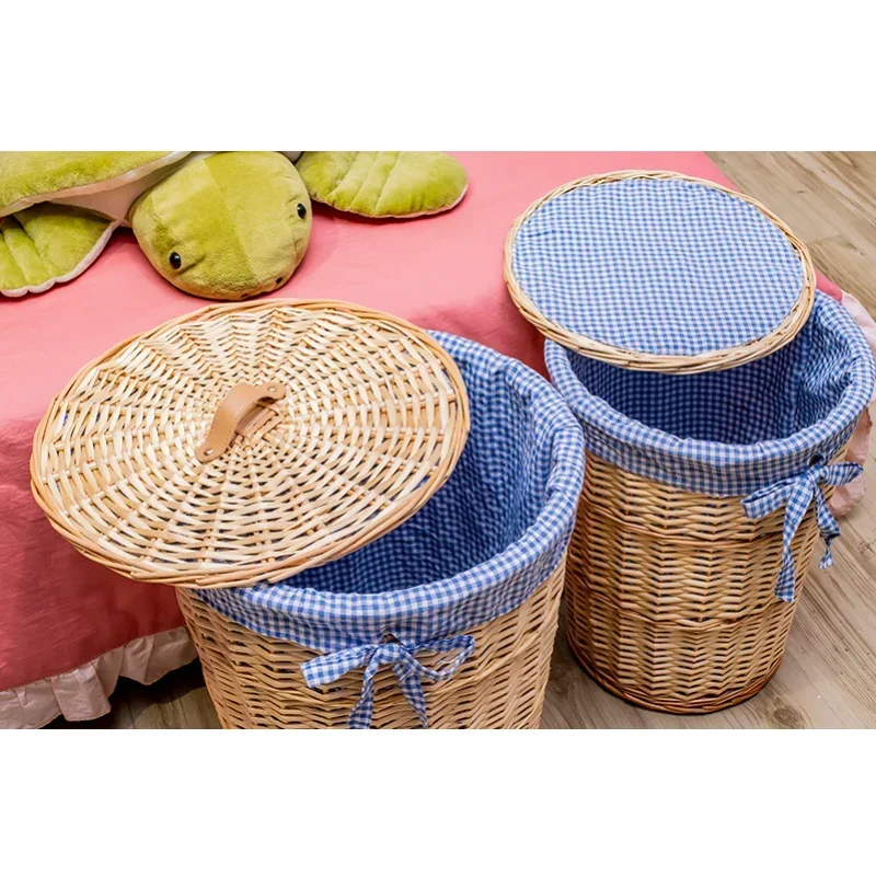

A Dirty Clothes Storage Basket Rattan with Lid Dirty Clothes Basket Debris Storage Medium Large Multi Purpose Storage Basket