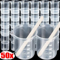 100ml Measuring Cup Plastic Scales Beaker Lab Chemical Laboratory Measuring Jugs Liquid Container Mug Kitchen Baking Tools