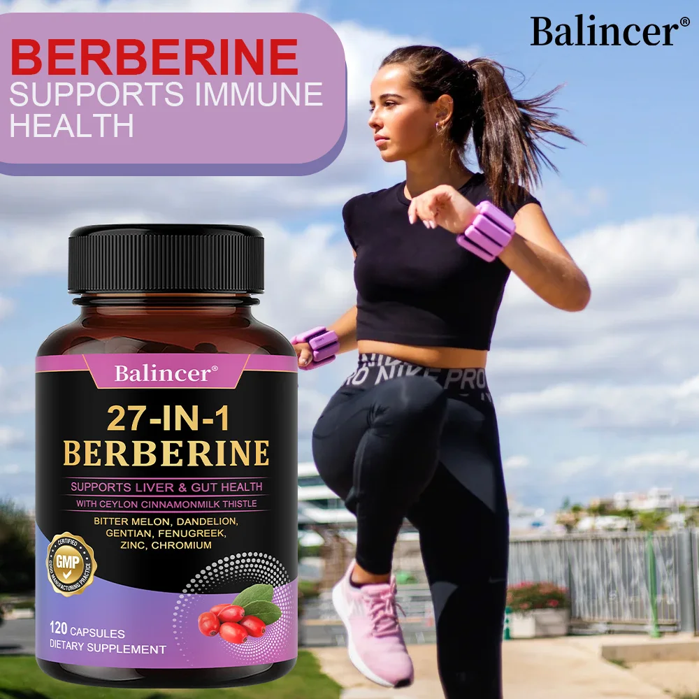 Berberina con cápsula de canela de Ceilán, sistema inmunológico antioxidante, función de salud y gastroentérica, apoya la salud del corazón