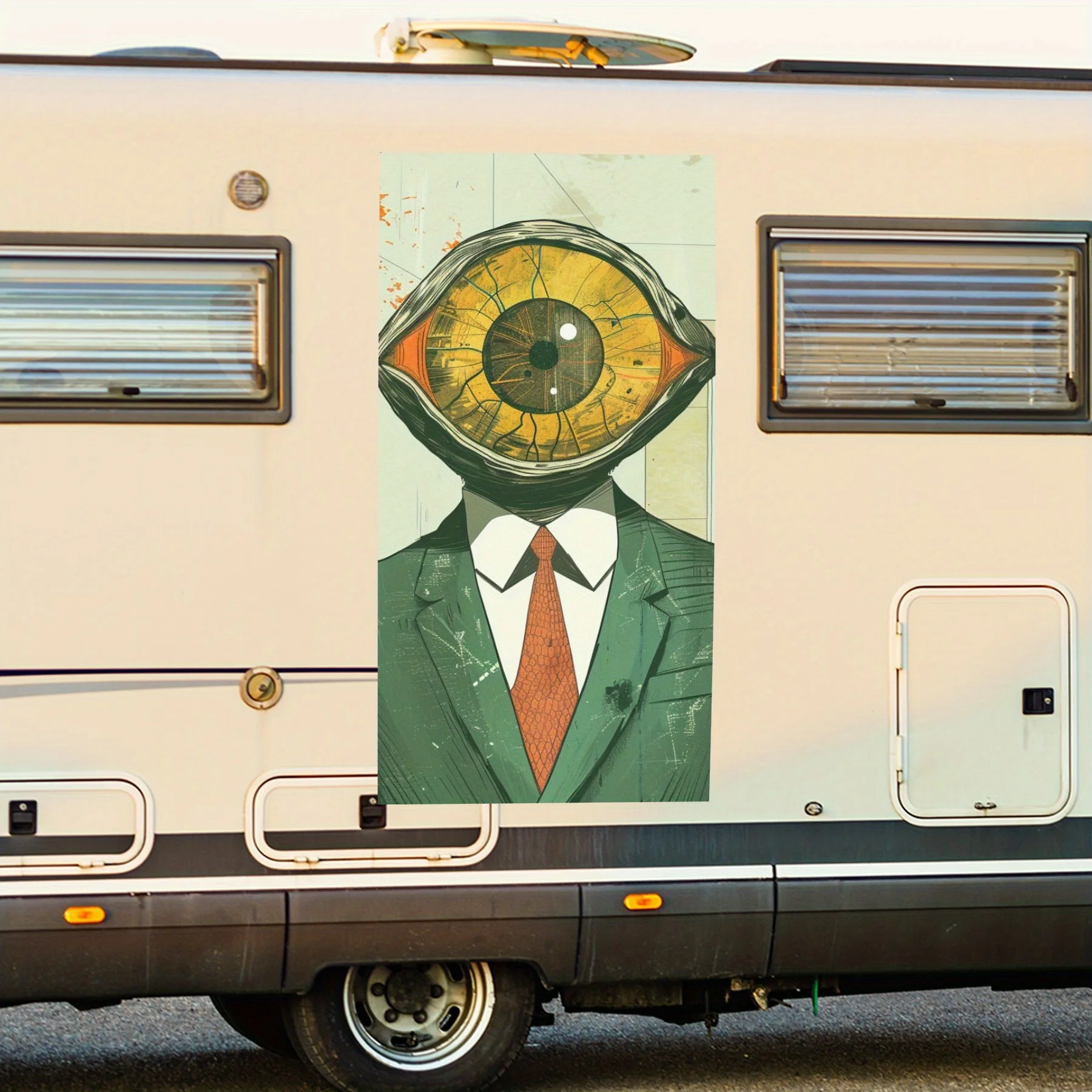 

Креативный глаз - наклейка на автомобиль с рисунком головы, виниловые обертывания для дома с мотором для украшения и защиты - водонепроницаемый самоклеящийся винил Dec