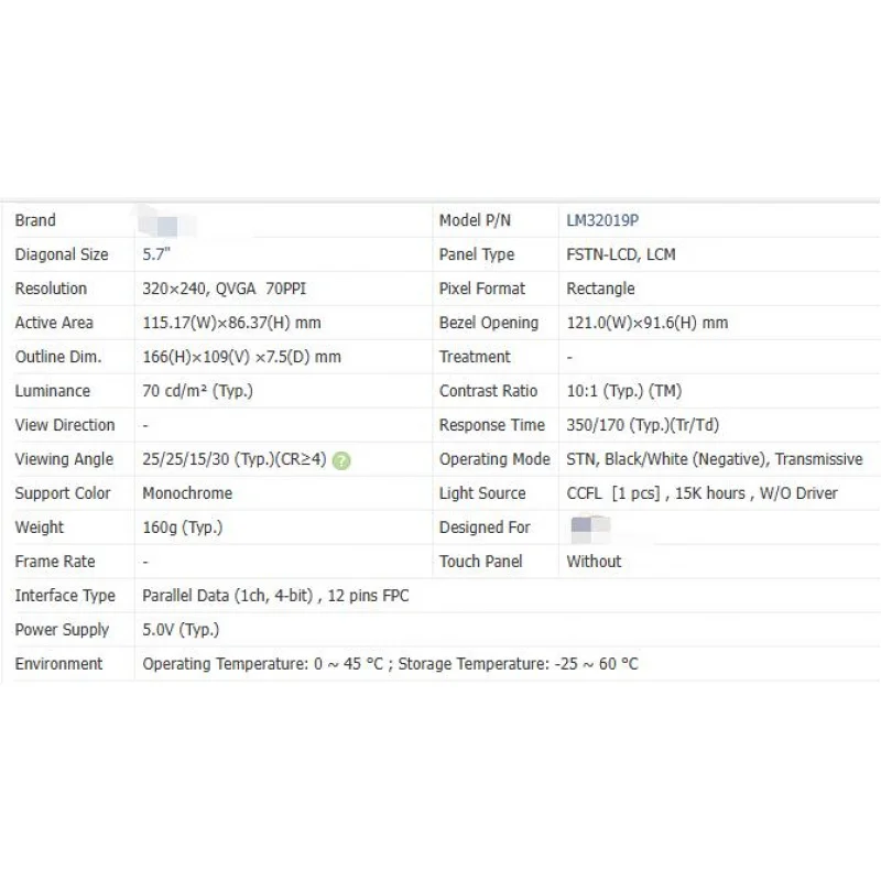 LM32019P Layar LCD 5,7 Inci Asli Baru
