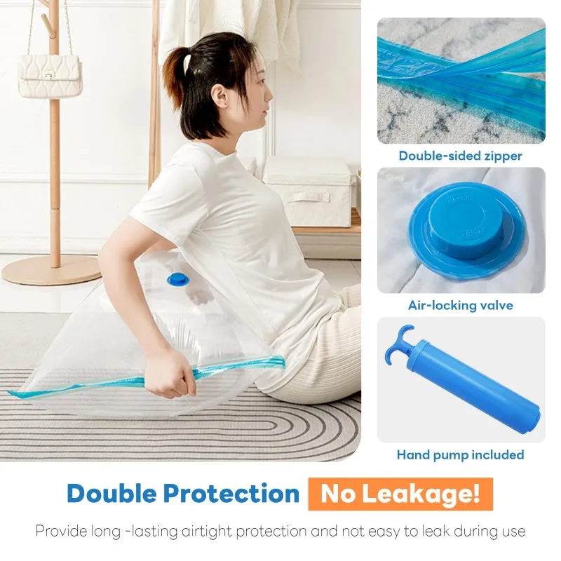 Large Capacity Vacuum Storage Bags for Clothes,Bedding,Space Saving Bags Storage Space Saver Compression Bags Vacuum Seal Packet gallery 3