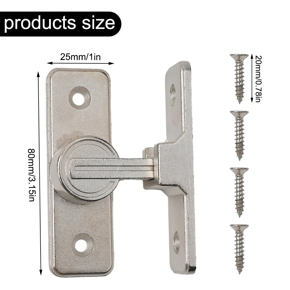 Zinc Alloy 90 Degree Right Angle Door Latch for Sliding Cabinet Drawer Bathroom Furniture Sash Locking Bracket