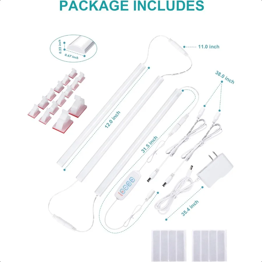 Under Cabinet Lighting Plug in 3 Pcs 12 Inch 3 Color Temperature Under Counter Lights for Kitchen Dimmable Led Under Cabinet Li