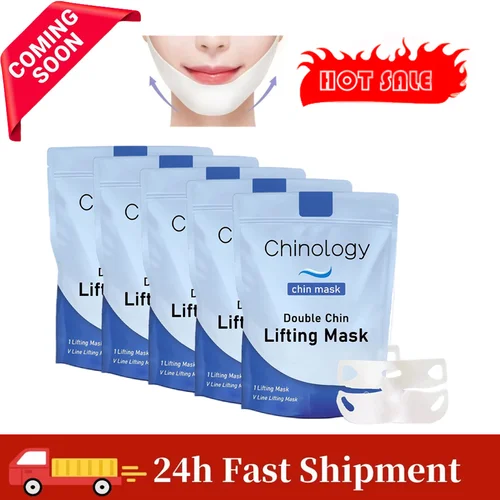 Mascarilla facial reafirmante, antiarrugas, decoloración, línea fina, elimina el doble chino, mejora la flacidez, reafirmante de la piel, 1/2/5 Uds.
