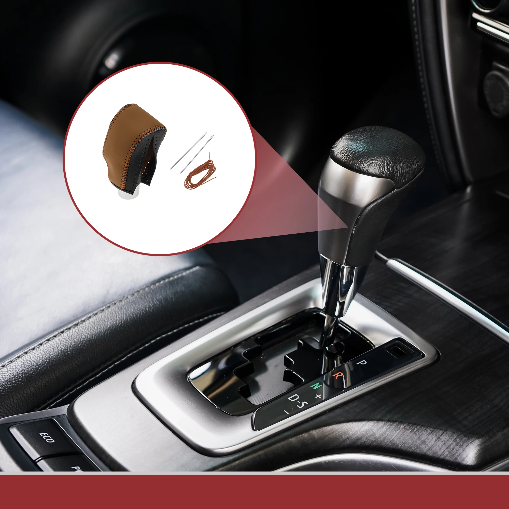 

Motoforti противоскользящий чехол для ручки переключения передач, автомобильная ручка переключения передач, защита для Honda CRV 08-2011, коричневая искусственная кожа