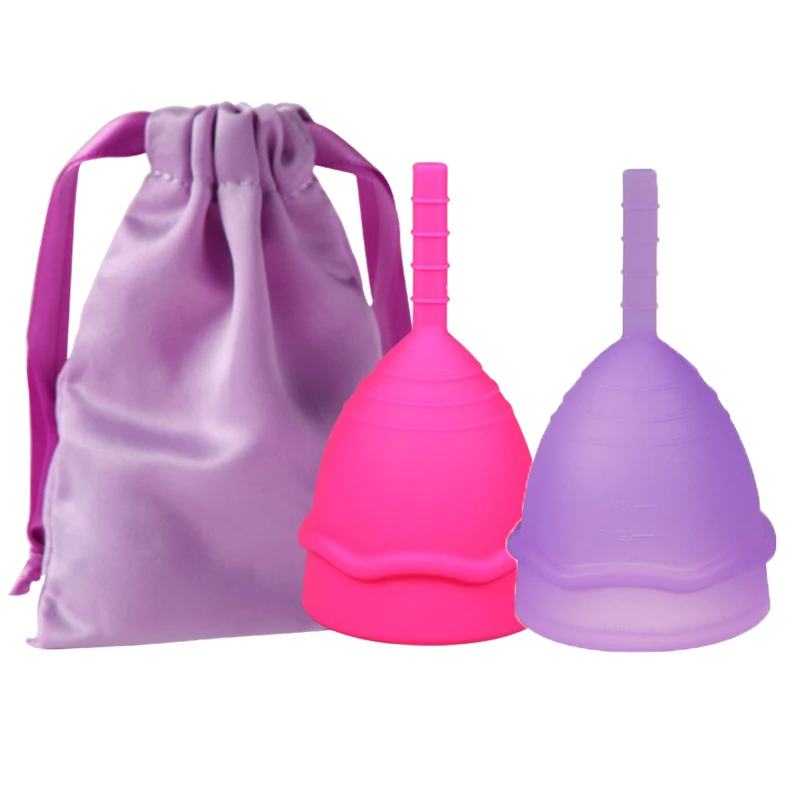 

2PCS Menstrual Cup Silicone Tompon Eco-friendly Cup Super Soft and Flexible Best Sensitive Cup Wear for 12 Hours