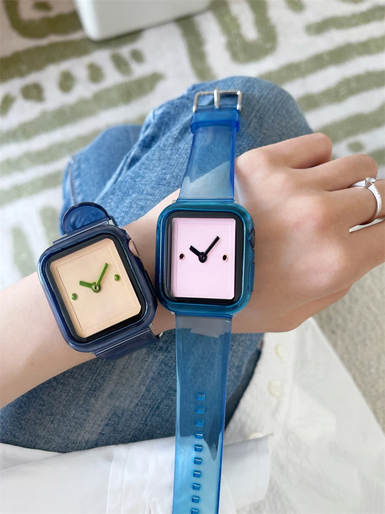 الرياضة واضح الفرقة ل أبل ساعة 7 6 SE 5 4 3 2 1 شفافة سيليكون حزام ل iwatch حزام 44 مللي متر 40 مللي متر 42 مللي متر 41 مللي متر 45 مللي متر