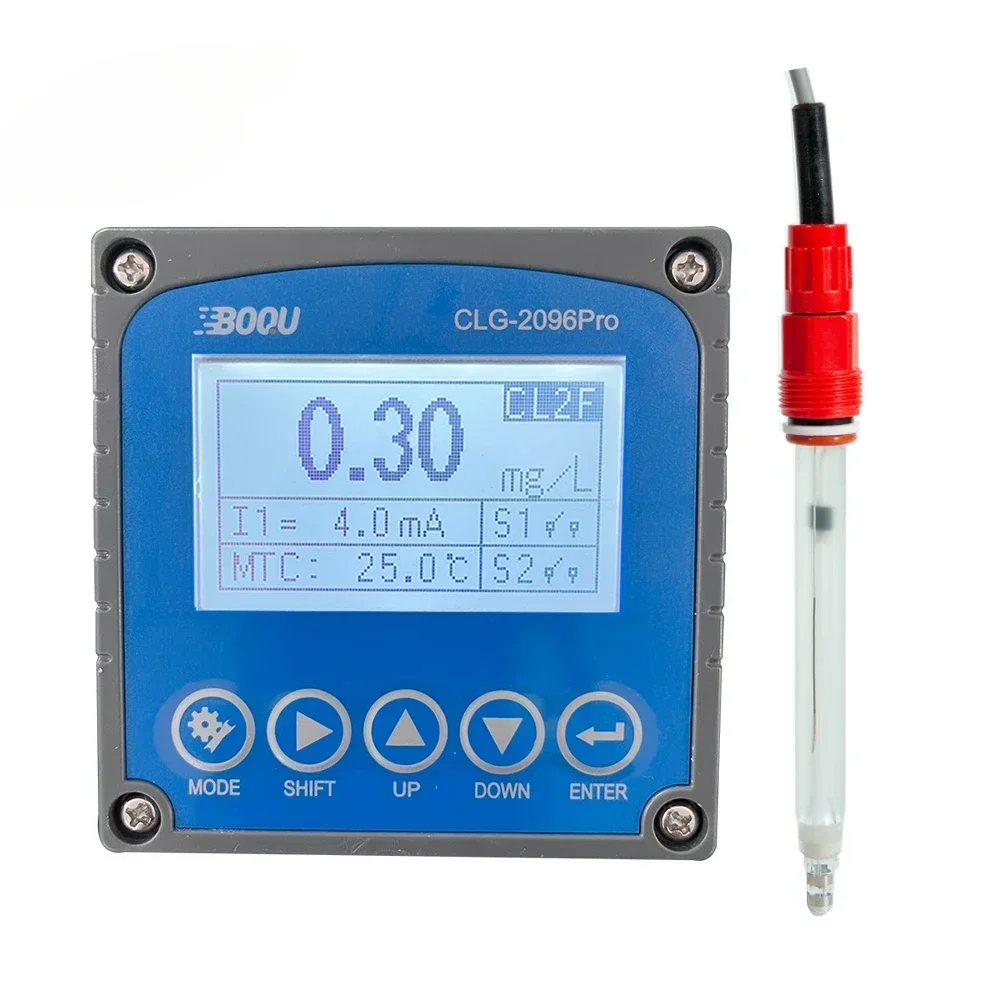 CLG-2096Pro Food Processing 4-20mA Output RS485 Online Dissolved Ozone Chlorine Dioxide  Residaul Chlorine Detector