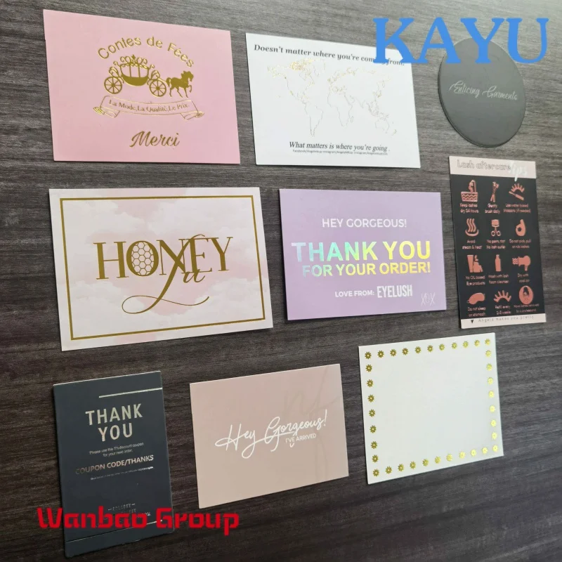 Custom  2022 High Quality Custom holographic Design Business Card Printing Thank You Greeting Card