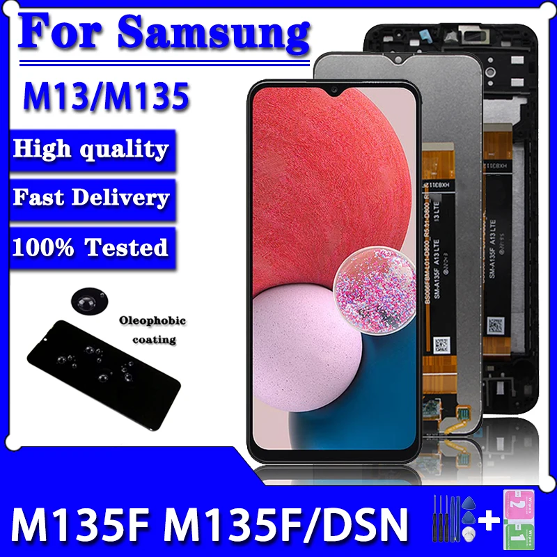 

High Quality for Samsung M13 M135 LCD Display Touch Screen Digitizer Full For SM-M135F SM-M135F/DSN Display