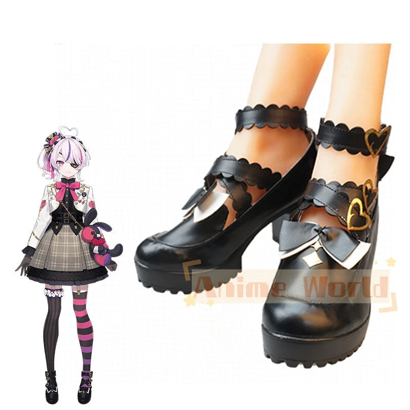 Virtual YouTuber Nijisanji ILUNA Maria Marionette Black Cosplay Shoes Halloween Carnival Boots Custom Made