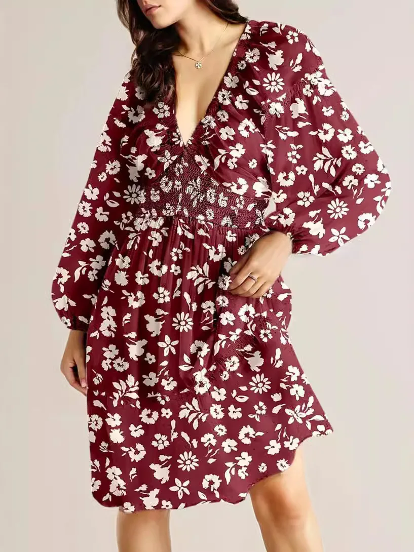 Décontracté v-ne Long Sve a-ligne Dr confortable taille ample Polyester tricoté automne Faion basique Sle t-shirt ensemble de pièces