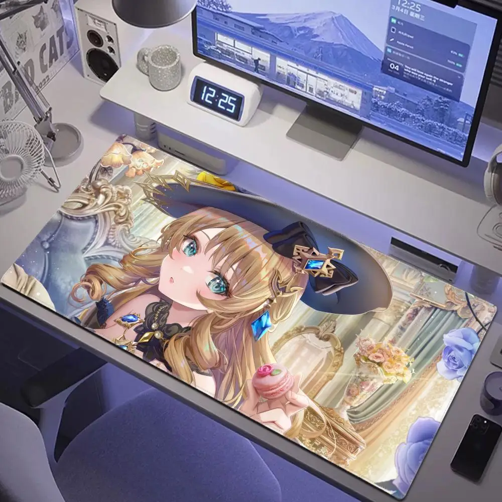 

Mouse Pad Genshin Impact Navia Large Computer Office Game Table Mats New Rubber Anti-slip Gaming Keyboard Mousepad Long Desk Pad