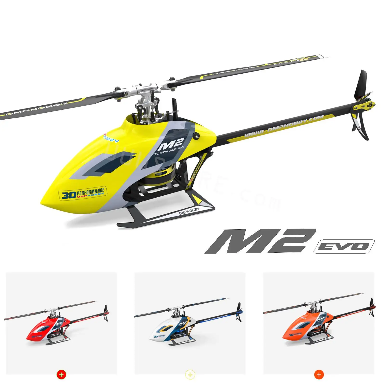 OMPHOBBY M2 EVO 6CH 3D Flybarless Dual Brushless Motor Direct-Drive RC Helicopter BNF with Flight Controller RC Model Toys