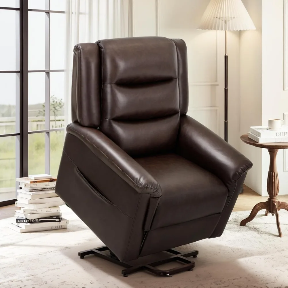 PU Leather Electric Power Lift Chair,Lift Recliner Chair with Thick Cushioned Padding Backrest for Living Room, Office, Bedroom