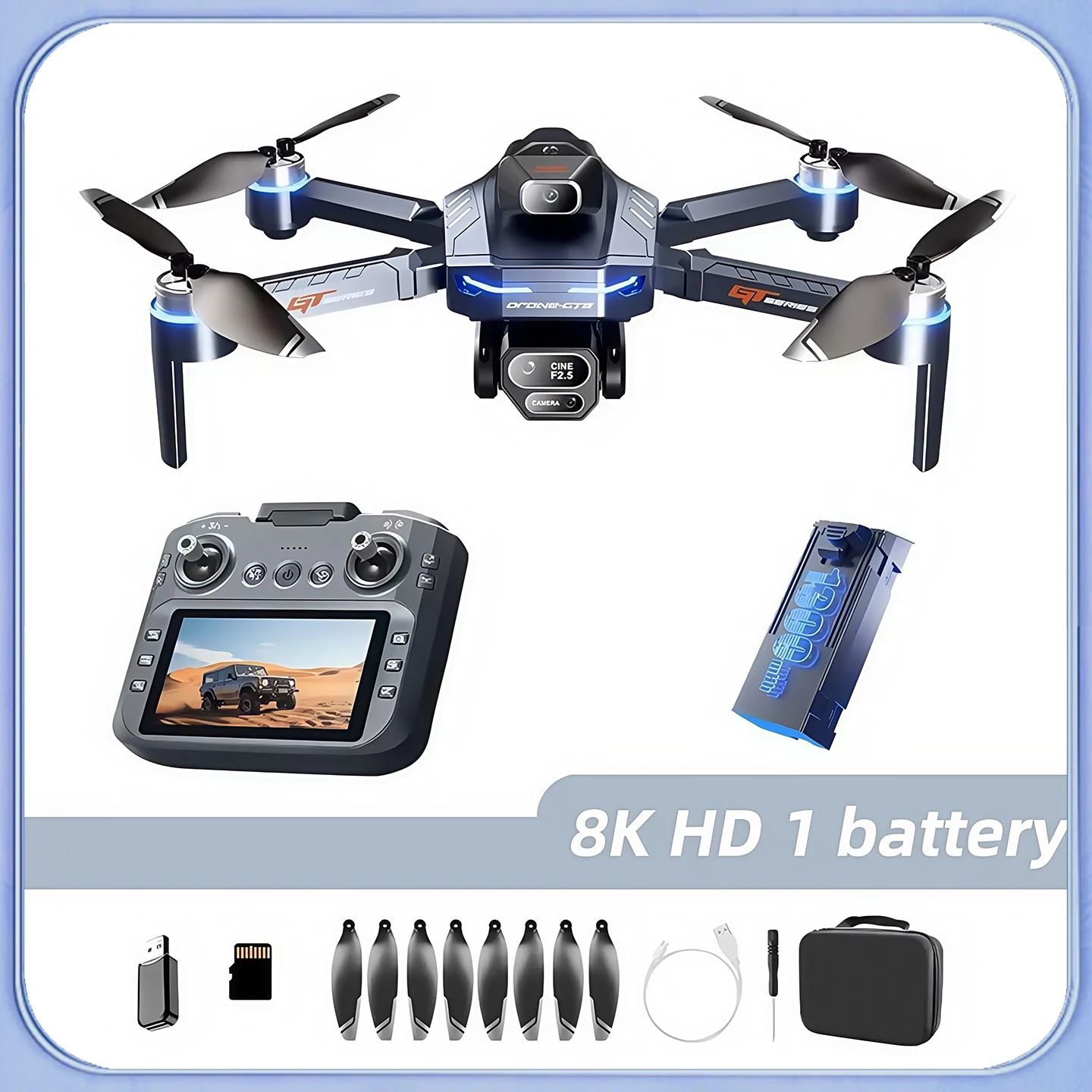 For Genuine GT8 Drone 8K Professional Dual Camera GPS FPV Brushless Motor Optical Flow Hovering Folding Quadcopter RC Dron Toys image 3