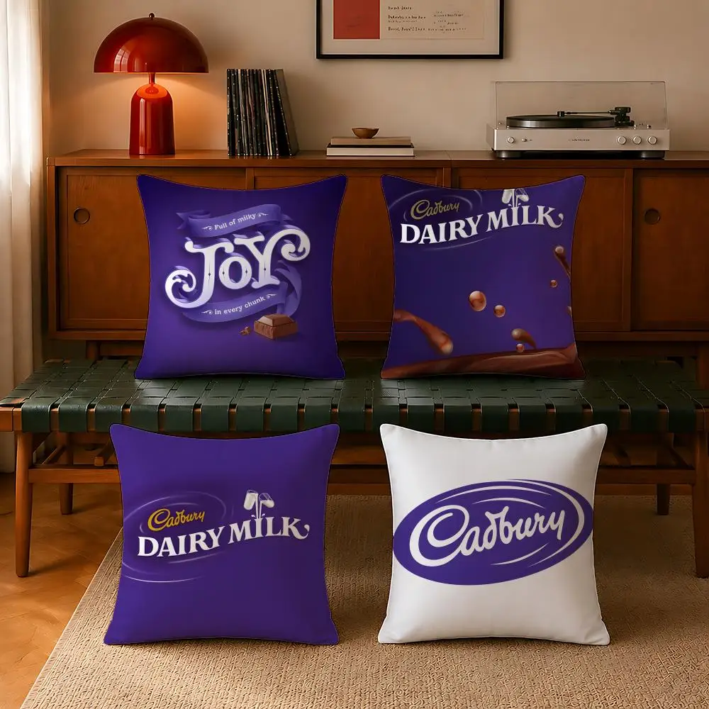 Funda de cojín Sweet C-CadburyS, 4 piezas, fundas de almohada cuadradas de felpa corta de lujo, 40x40, 45x45, funda de cojín para dormitorio y hogar