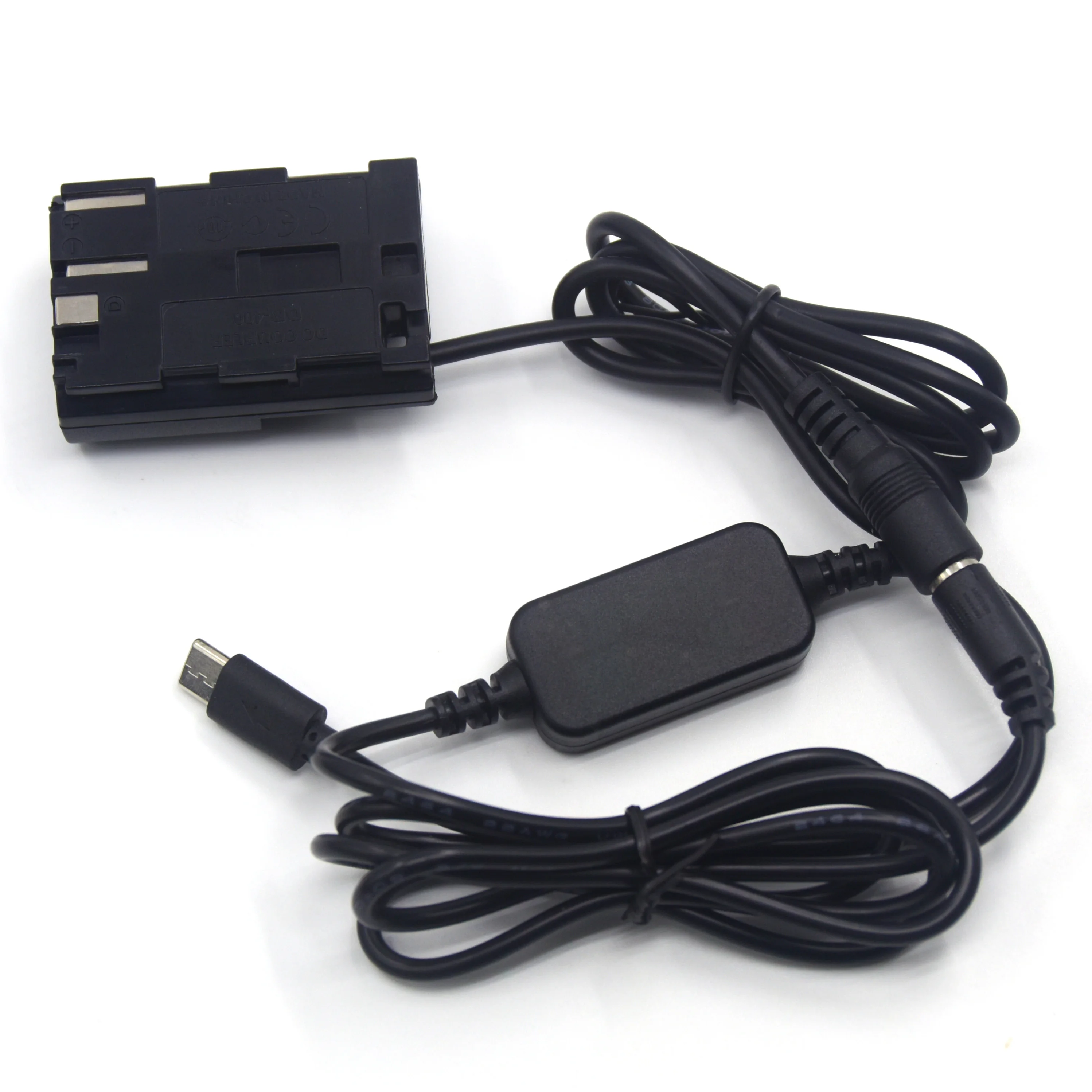 USB نوع C PD كابل محول الطاقة + DR-E2 DR-400 BG-E2/E2N BP-511 بطارية الدمية لكانون EOS 20D 30D 40D 5D 50D D30 D60