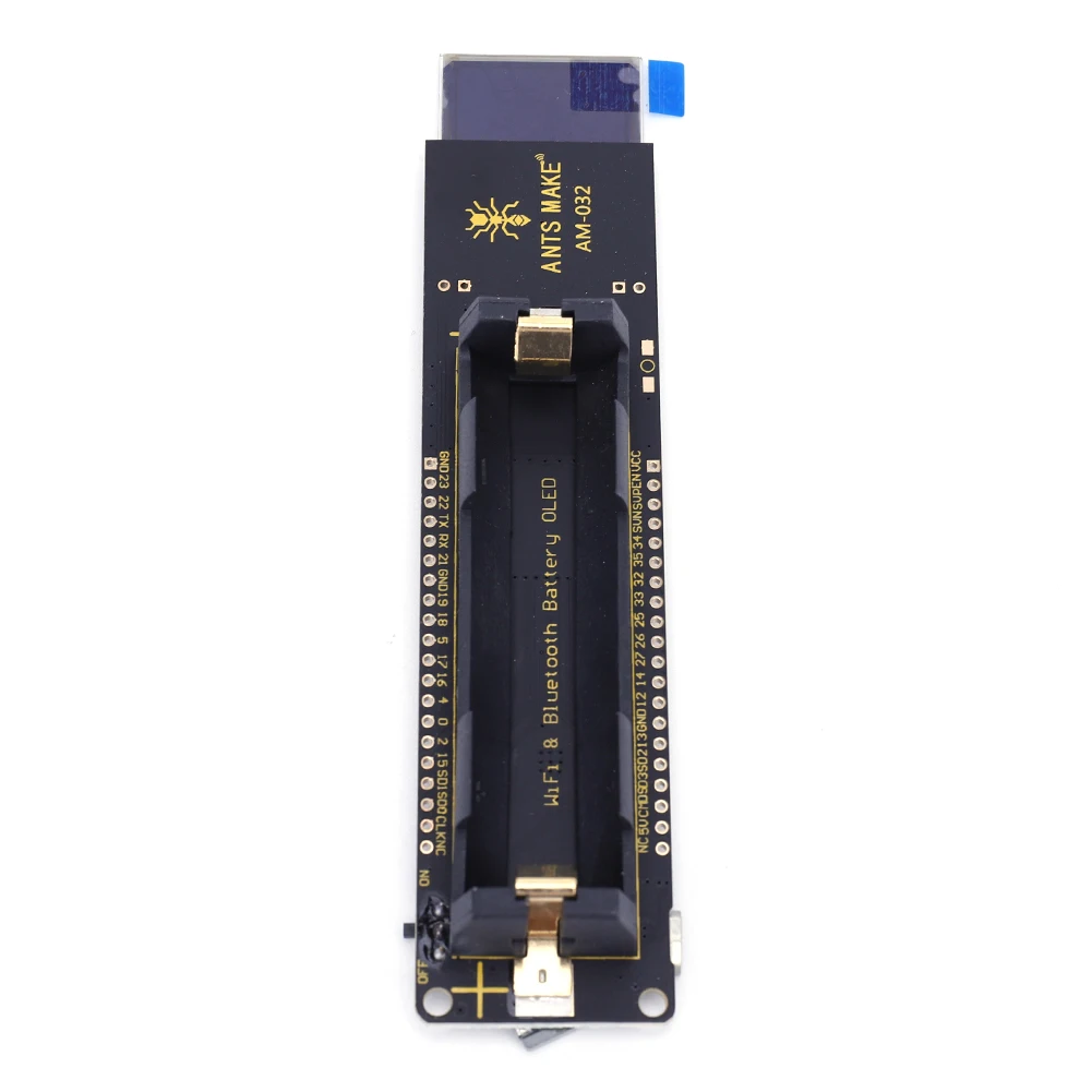 ESP32 Module with 18650 Battery Holder 0.96 Inch OLED Display DC3.6V-5V Input WiFi Bluetooth-compatible Wireless Module