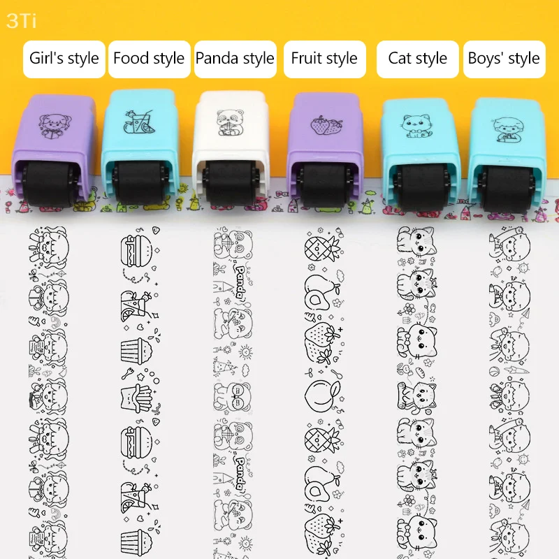 Cartoon Roll Stempel Selbst-Tinte Nicht wiederverwendbare Scrapbooking Schreibwaren Stempel DIY Füllung Farbe Werkzeuge Pre-student Kindergarten Spielzeug
