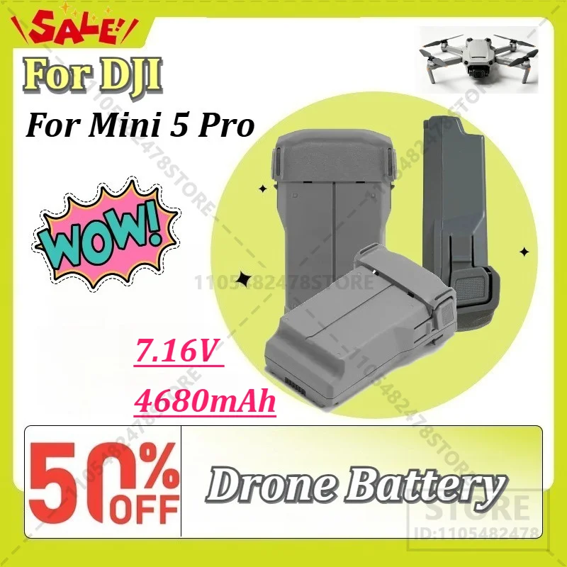

Up to 52 Mins Flight Time 0 Cycle LiPo Safe Compatible High Capacity 7.16V 4680mAh Intelligent Flight Battery for DJI Mini 5 Pro