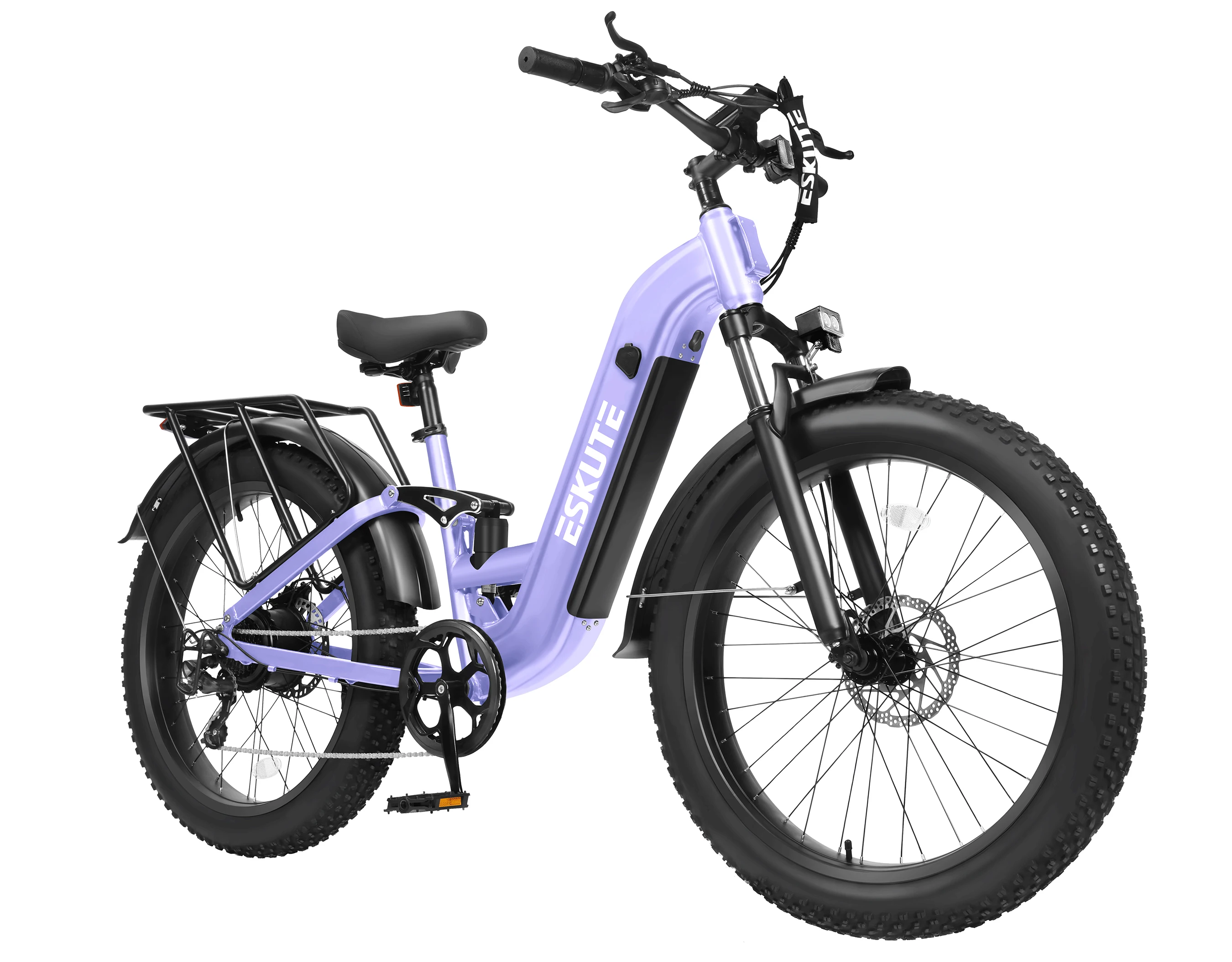 ESKUTE C300R-ST - Full Suspensions -  Electric Bike for Adults ，48V20.8Ah Battery Ebike up to 80 Miles, 26x4.0 Fat Tire Step-Through Ebike, 8-Speed, UL2849 E-Bike image 2