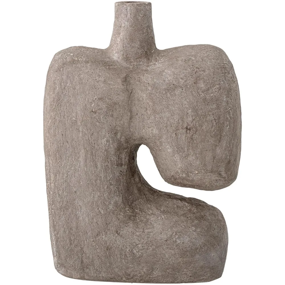 مزهرية ورقية رمادية تجريدية حديثة، ديكور منزلي مصنوع يدويًا لغرفة المعيشة والمكتب