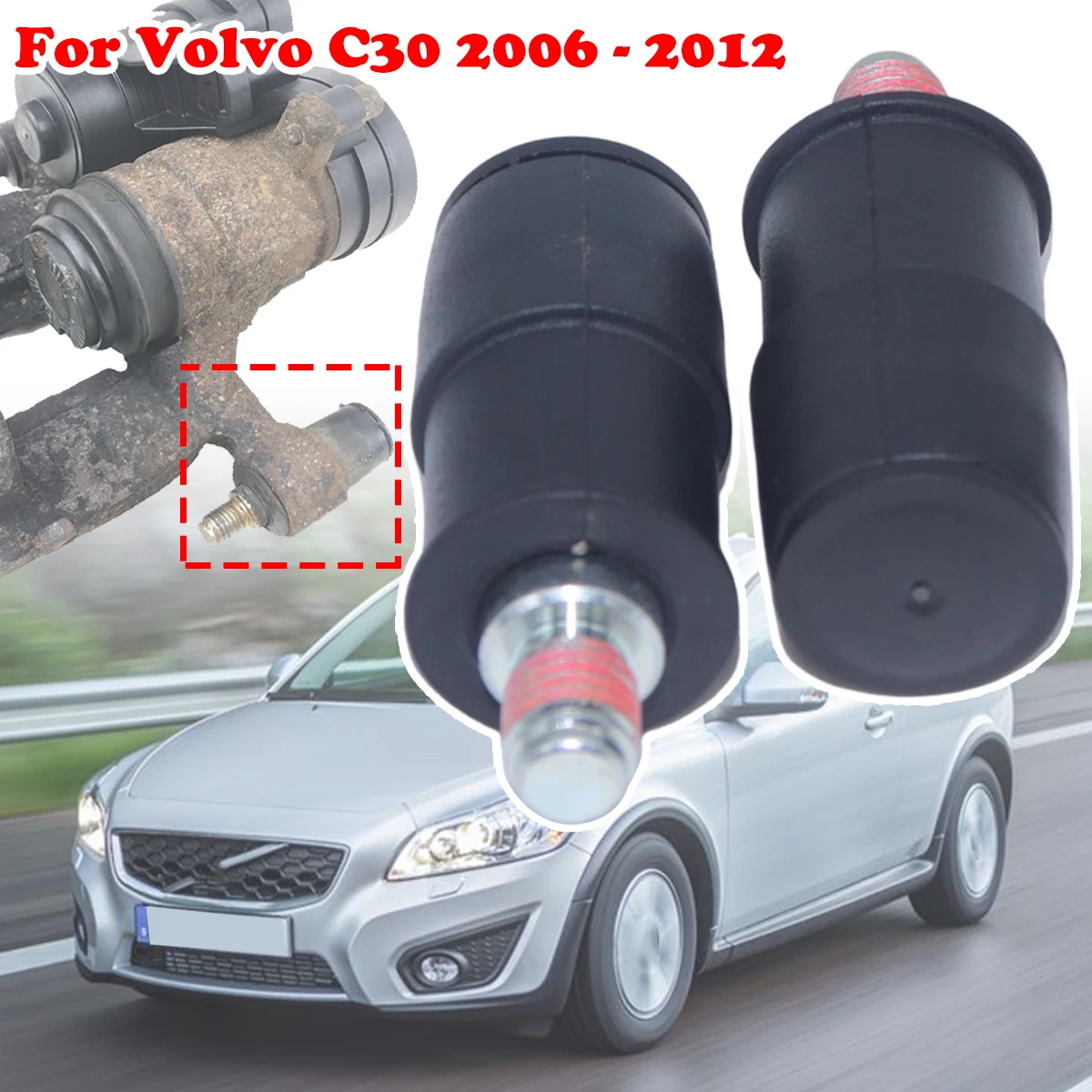 

Front/Rear Brake Caliper Slider Guide Pins Bolt Kit For Volvo C30 2006 2007- 2012 Left Right Disc Housing Bellows Sleeve Bushing