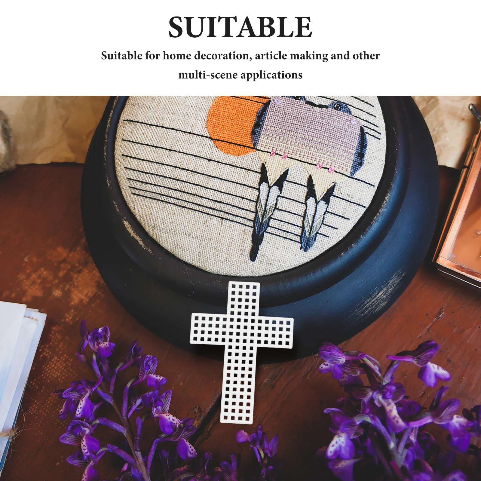 10 قطعة من البلاستيك عبر غرزة ورقة 7.8x5.5 سنتيمتر قماش شبكي شفاف DIY بها بنفسك الغزل التطريز التطريز الاكسسوارات الحرفية #5