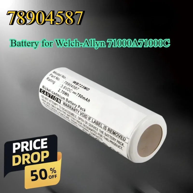 

Medical Battery 3.6V/750mAh 78904587 for Welch-Allyn 71000C 71020A 71000A 71020C 71020A 71055C 72300 High Qualty