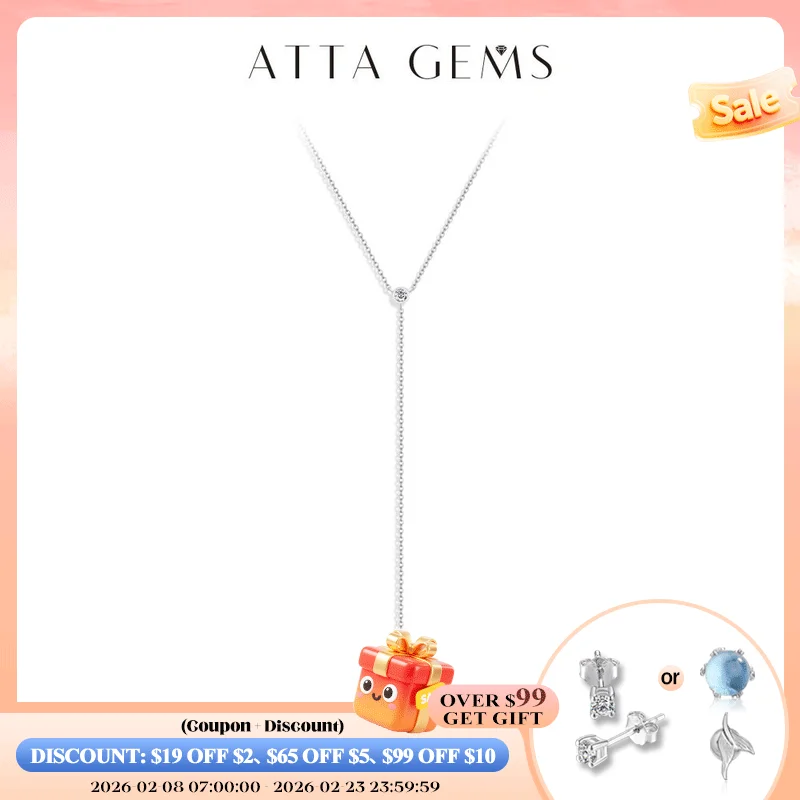 

ATTAGEMS стерлингового серебра 925 пробы, длинная цепочка для женщин, D VVS1, муассанит, 3,0 мм, круглая огранка, подвеска Y-образной формы, ювелирные изделия