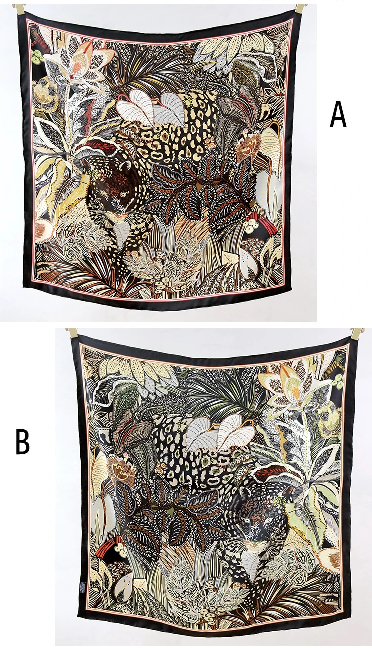 مزدوجة الوجهين طباعة وشاح حريري 90 سنتيمتر النساء التوت وشاح فاخر مصمم 90 سنتيمتر اليد رولارد حواف عصابات حقيبة إكسسوارات الشعر