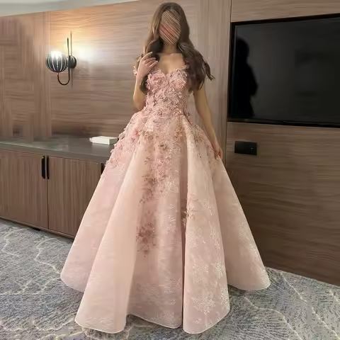 Customized Appliques Draped Tulle Evening Dress Off the Shoulder Sleeveless Luxury Party Dress Backless A-line FLoor Length Gown