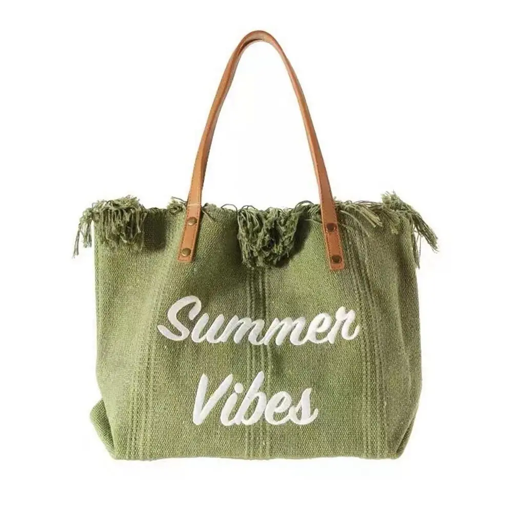 

Tassel Student Bags Letter Shopping Bag Embroidery Printing Women Handbags Tote Bag Women Shoulder Bags Korean Canvas Bag