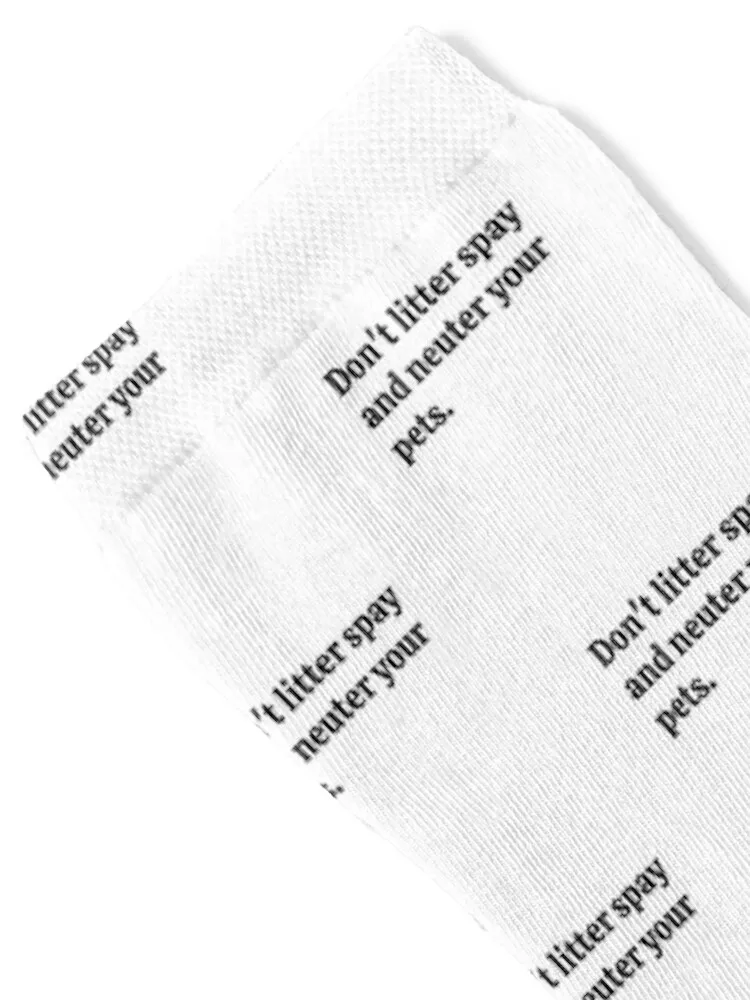 don't litter spay and neuter your pets Socks cartoon New year's retro cool Boy Child Socks Women's