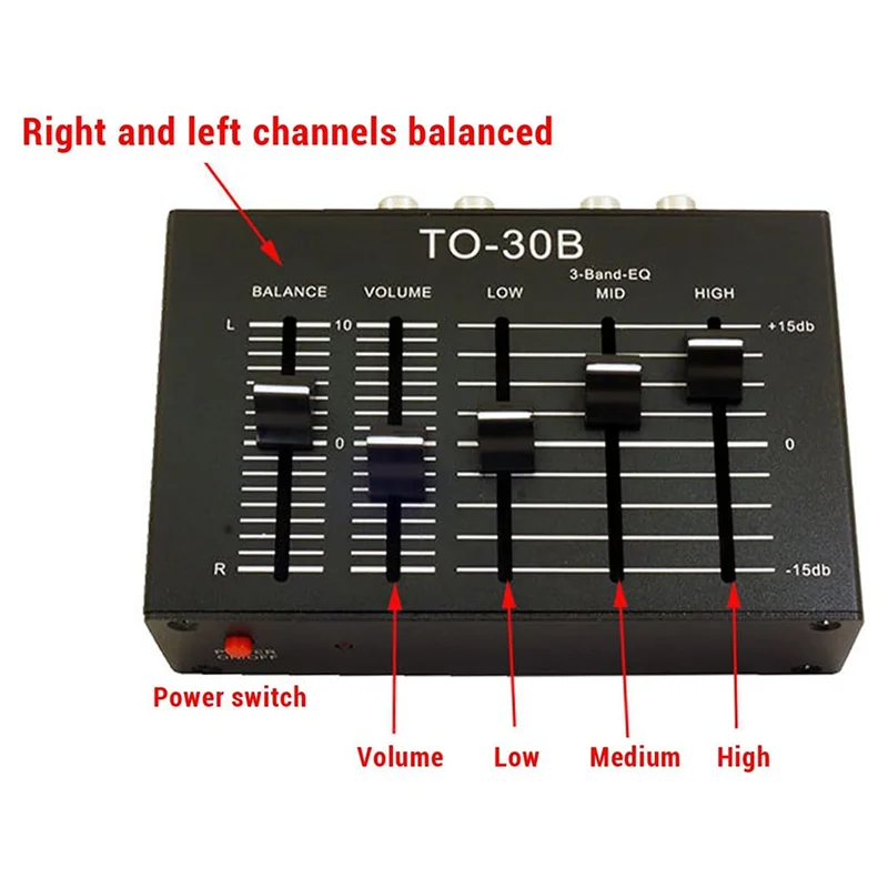 

【NEW】3 Band EQ Equalizer Low Noise Volume Control High Medium Low 3 Band Sound Channel Forturntables, Sound Cards,Guitars