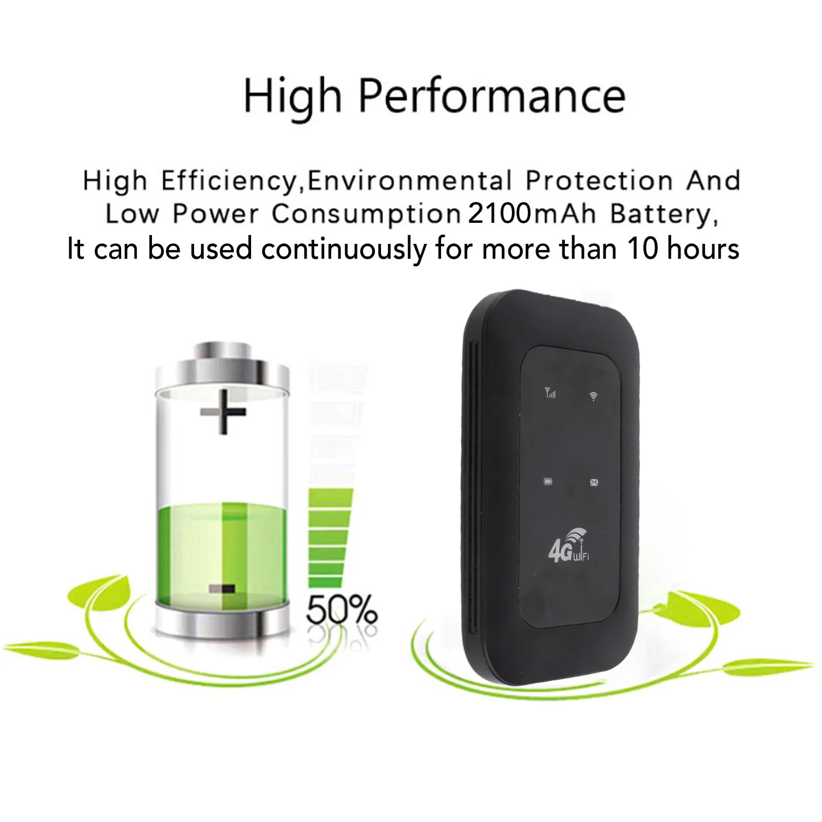 4G LTE Mobile WiFi Router Hotspot Supports 10 Connected Devices for Travel 300Mbps High Speed SIM Card Slot Color LED Display image 6