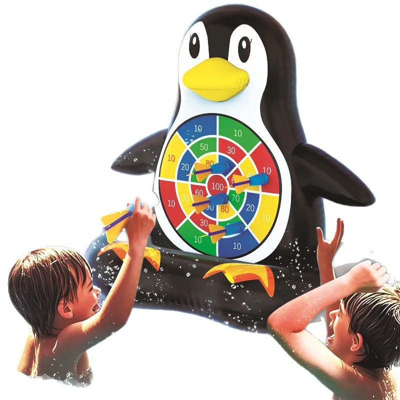 

Inflatable Dart Disc Cartoon Penguin Water Velcro