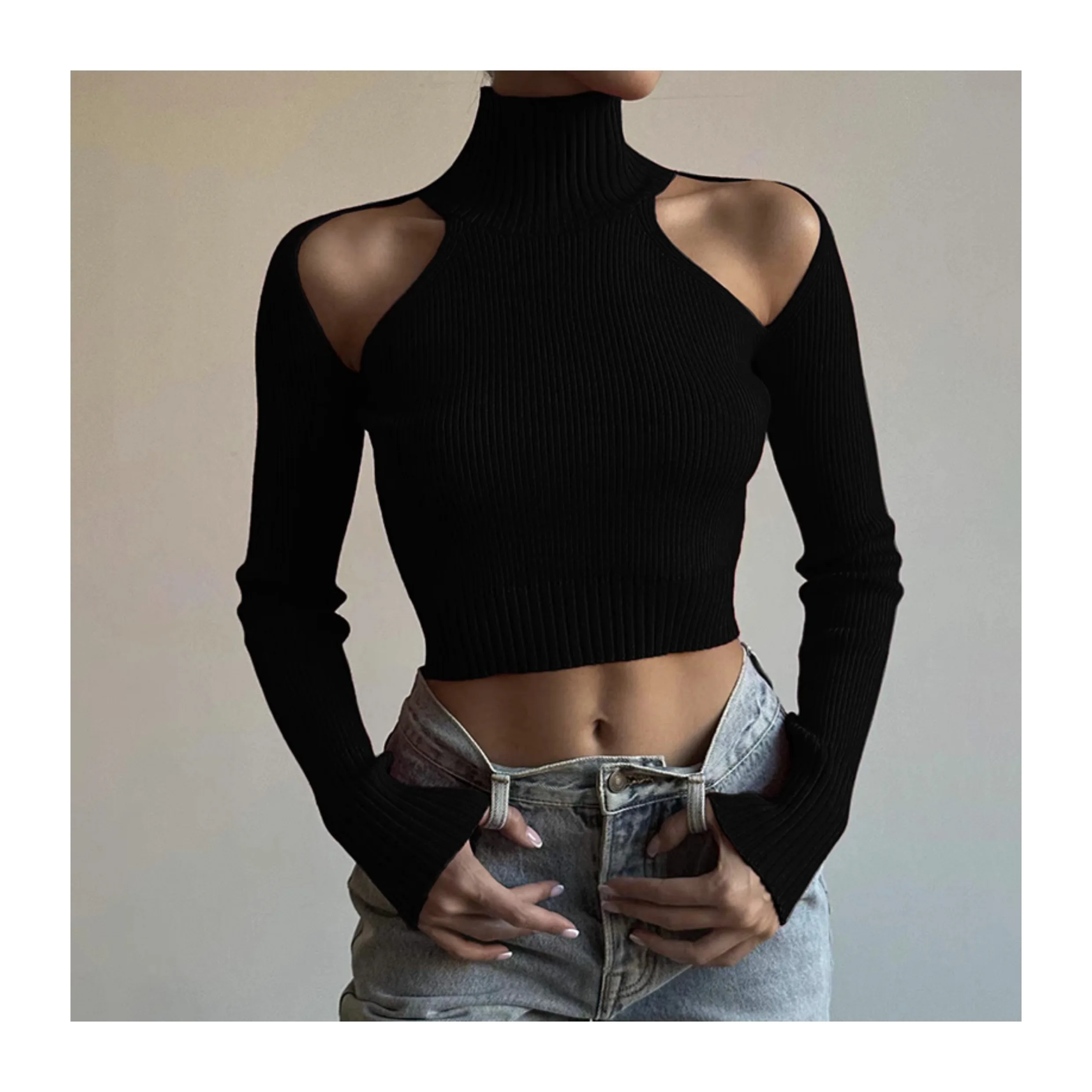 

Женская черная готическая футболка Harajuku Y2k, футболки, топ, винтажные эстетические асимметричные футболки с длинными рукавами, одежда больших размеров в стиле эмо 2000-х годов