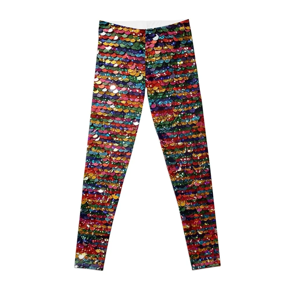 Rainbow Sequins Sparkle Vibrant Rainbow Leggings for fitness Legging sport high waist Womens Leggings