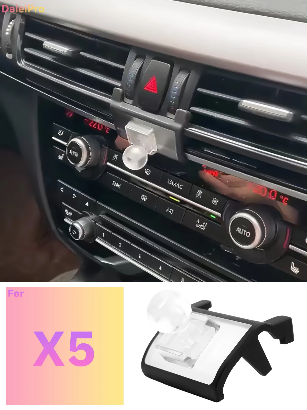 Maßgefertigte Magnetische Handyhalterung mit Luftstromkühlung für BMW X5 F15 2014 2015 2016 2017 2018, 360° Drehbar ° Schwenkbare Halterungsbasis – Detail 1