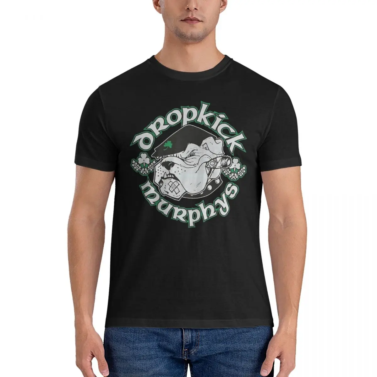 Dog Men's T Shirts Dropkick Murphys Funny Tee Shirt Short Sleeve Round Collar T-Shirt 100% Cotton Birthday Present Tops