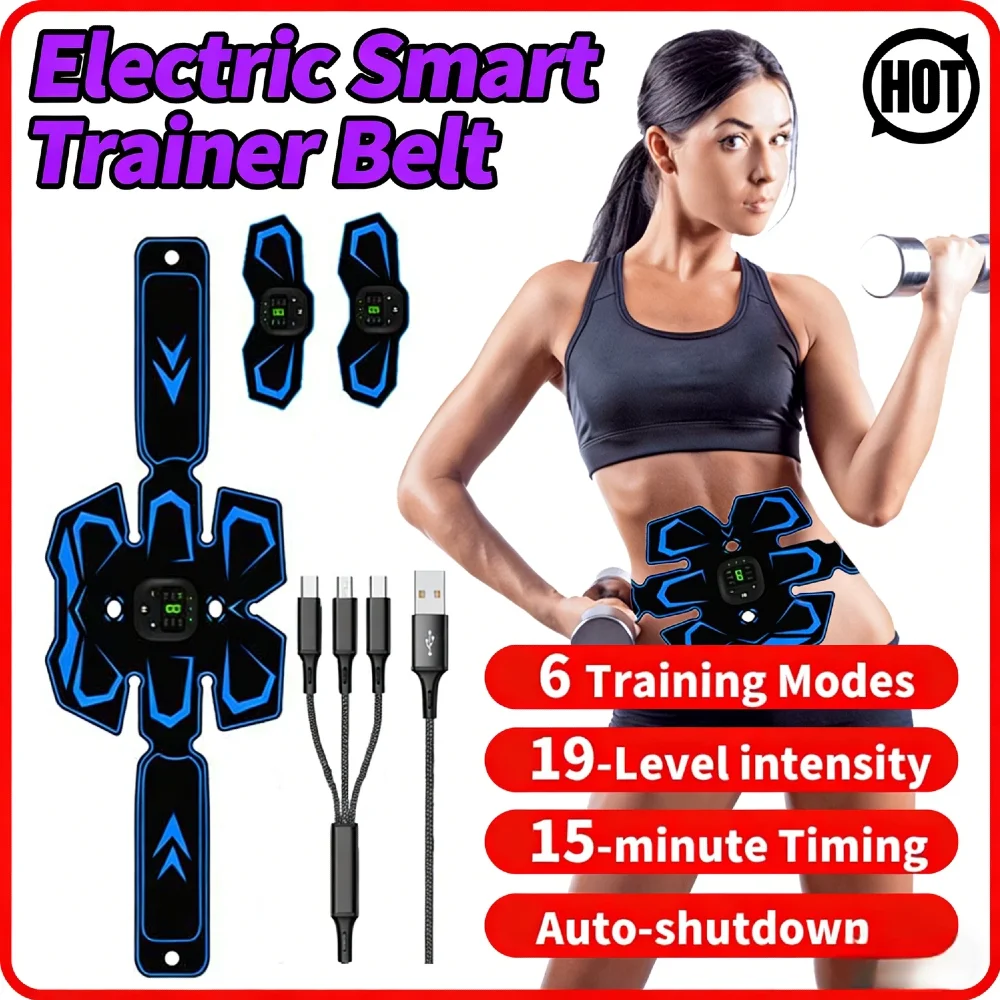 

EMS стимулирующий пояс для похудения со светодиодным дисплеем, электрический умный тренировочный пояс, перезаряжаемый через USB для упражнений на животе/руку/ноги, домашний офис