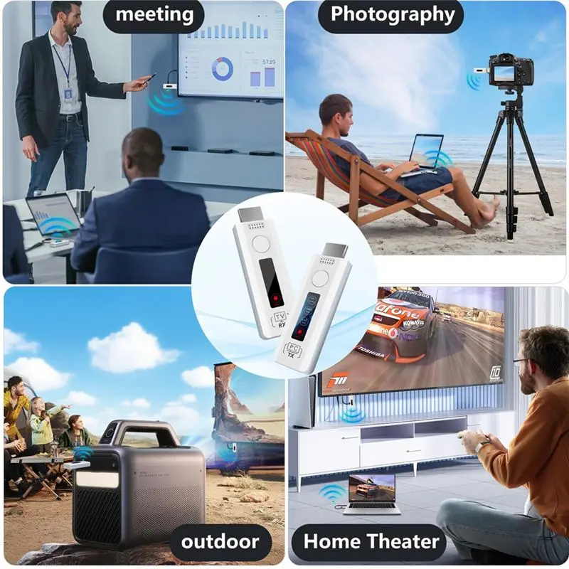 [Techverse]-Wireless -Compatible Extender Kit:Plug& Play 4K Decode Support 2.4/5G Transmitter And Receiver Portable