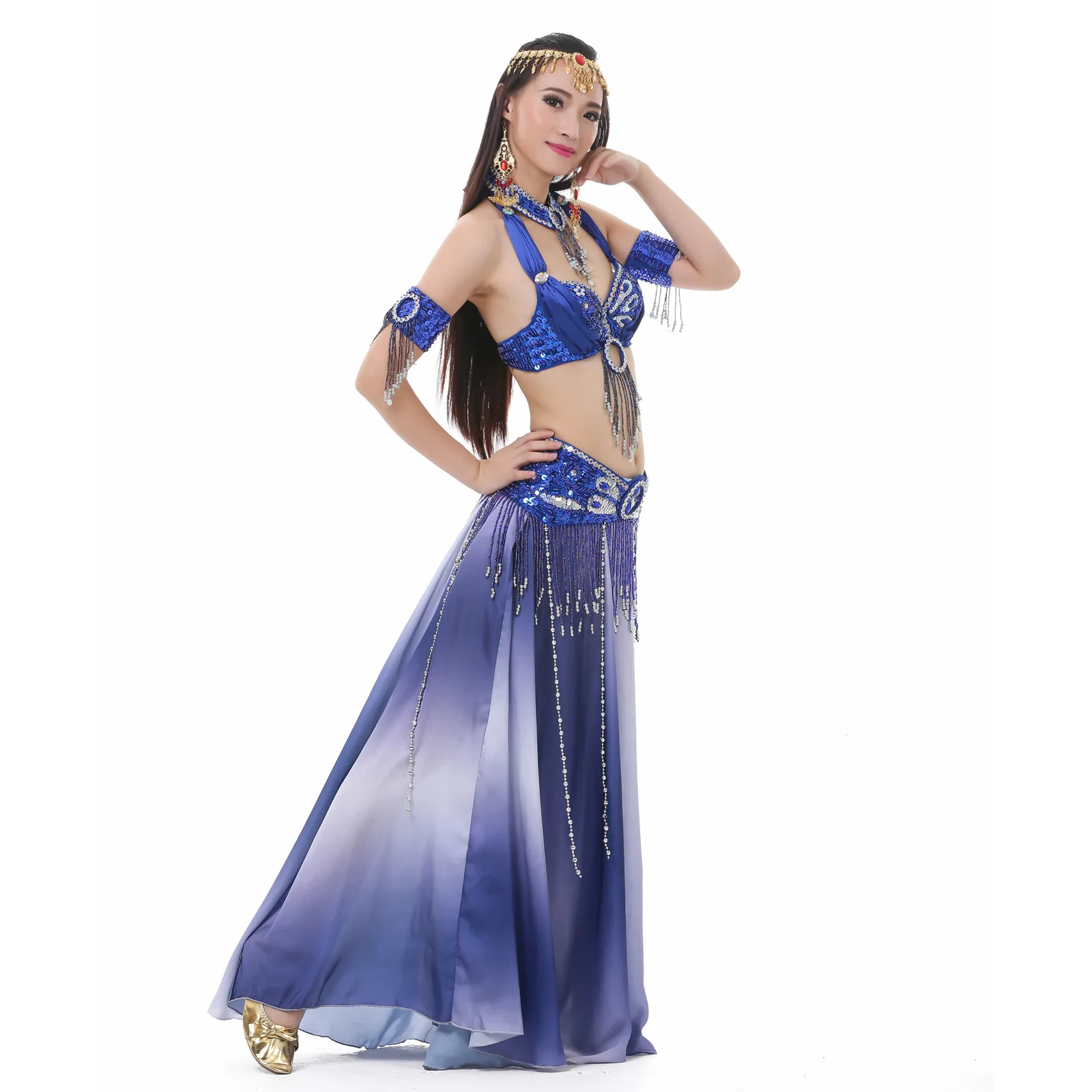 راقصة الرقص الشرقي أداء زي الربيع زي أداء الرقص الإناث مجموعة الجنية نمط 823 التدرج تنورة
