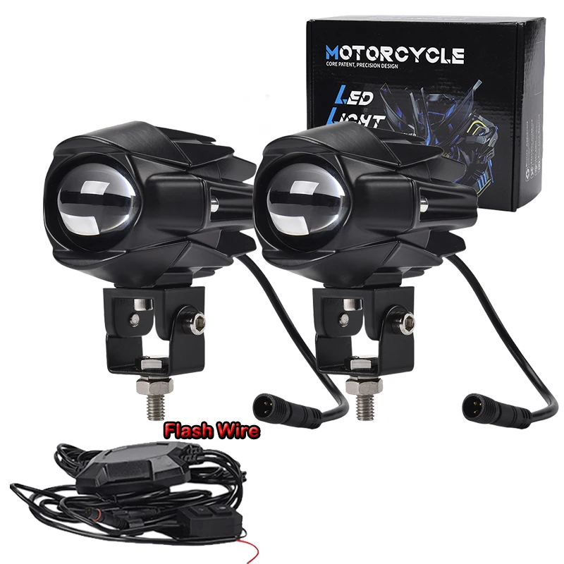 

Flash Motorcycle Led Lights 60w Fog Auxiliary Light 3 Modes LED Pods Spotlight Offroad Work Lights For Dirt Bike Motor ATV UTV