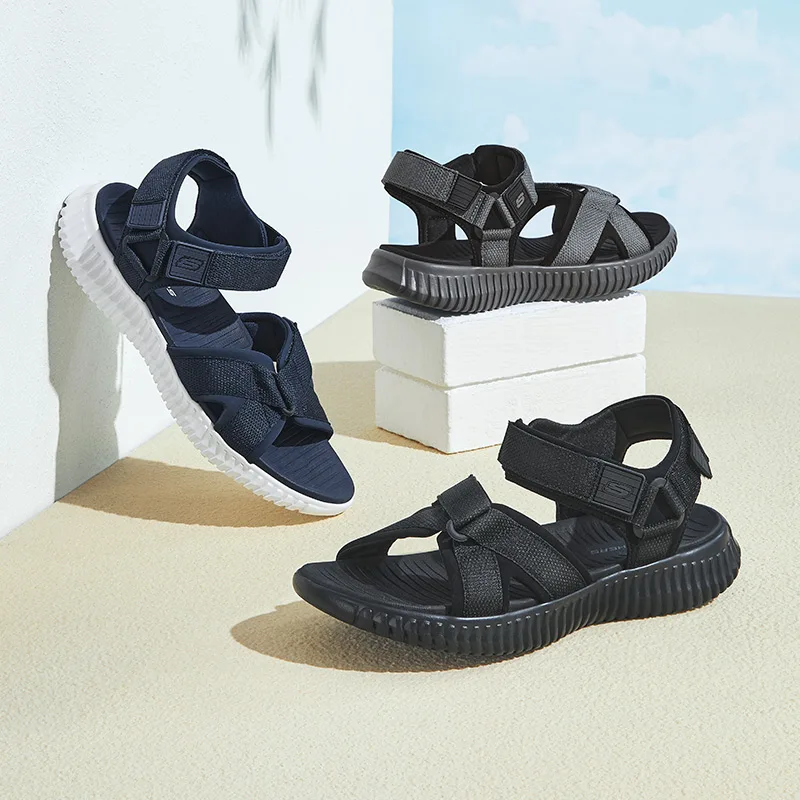 Skechers-Sandalias flexibles y curvadas para hombre, zapatos de estilo clásico, suaves, cómodos y a la moda