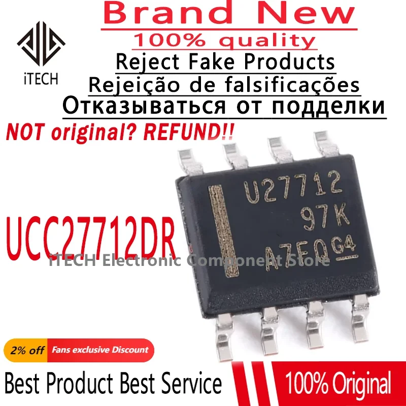 10 unids/lote Original UCC27712DR UCC27712 27712DR 27712 SOIC-8 100% nuevo y genuino